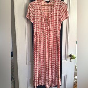 BODEN dress 10R, coral with beige